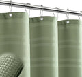TURKIO Sage Green Shower Curtain Waffle Weave Shower Curtain Striped Fabric Shower Curtains for Bathroom, Green Bathroom Decor, (72Wx72H, Sage Green)