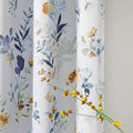 MYSKY HOME Floral Blackout Curtains 95 inches Long Set of 2 Panels Printed Flower Leaves Grommet Thermal Insulated Room Darkening Curtains for Living Room, Bedroom, Yellow and Blue