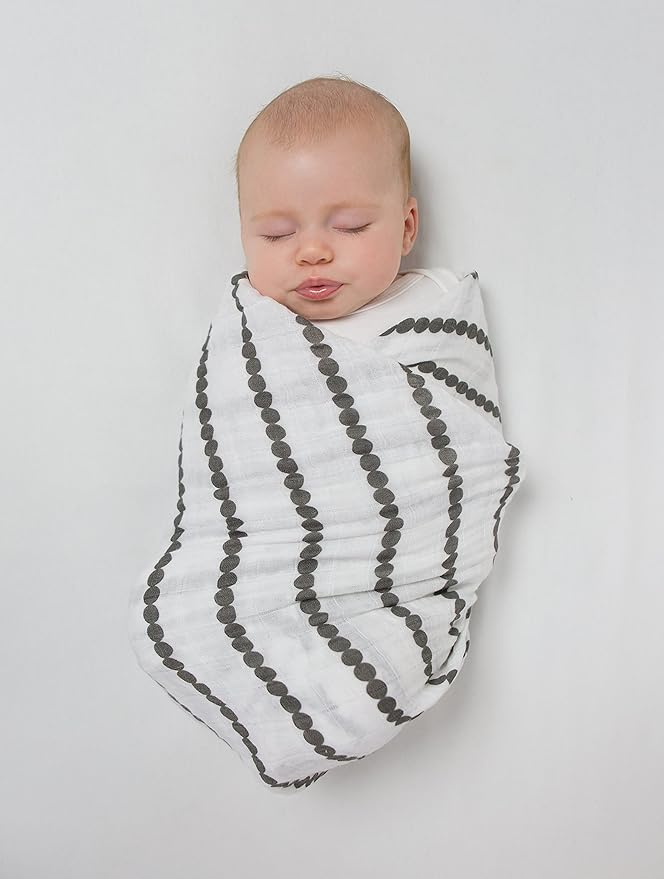 SwaddleDesigns Cotton Muslin Swaddle Blankets, Set of 4, Receiving Blankets for Baby Boys & Girls, Best Shower Gift, 46x46 inches, Gold & Graphite
