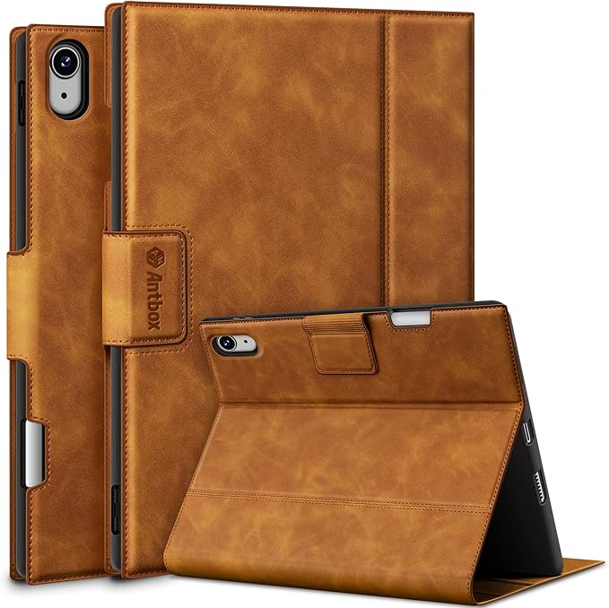 Antbox Case for iPad Air 11-inch M3 (2025) / M2 (2024), iPad Air 5th/4th Generation 10.9'' Vegan Leather with Pencil Holder Typing Angle Auto Sleep/Wake Muti-Stand