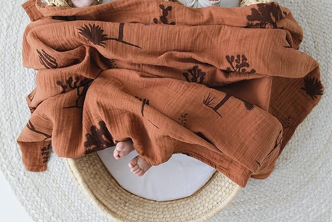 Leyl&Ari Muslin Swaddle Blanket | 100% Organic Cotton Receiving Wrap (Joshua Tree Set)