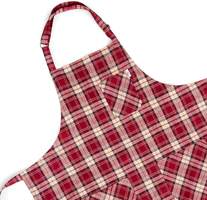 Solino Home Linen Bib Apron for Men & Women - 33 x 30 Inch Kitchen Apron with Front Pockets - Handcrafted from European Flax