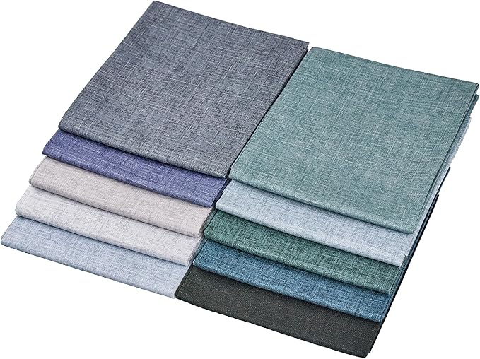 Craftido - 11 Options Solids with Tweed Tonals - Assorted Color Cotton Quilting Fabric Bundles 10pcs Fat Quarters 18"x21" - Medium Weight 5.2oz - for Quilting, Sewing and Crafts - Monochrome