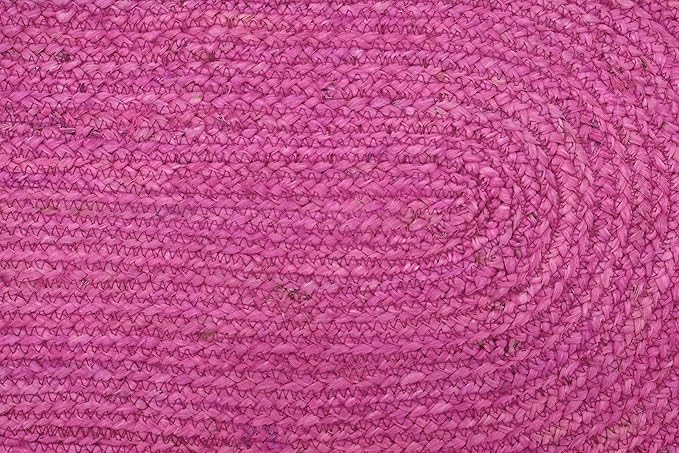 Runner - Oval Rug 2x16 Area Rug Kilim Rug Pink Solid Design 0.27 inches ThickIndoor Outdoor Rug Flatweave Rug High Traffic Area Home & Foyer Corridor Hallway & Stair Runner