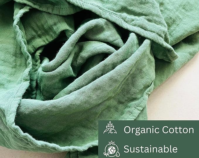 Leyl&Ari Muslin Swaddle Baby Blanket | 100% Organic Cotton Recieving Wrap (47"X47", Sage Set)