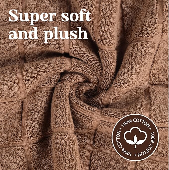 Superior 100% Cotton Bathmat Set, Bath Mats, Bathroom Decor, Shower, Bathtub Essentials, Home Accessories, Small Washable Rug, No Backing, Heavyweight, Nora Collection, Set of 2, 22" x 35", Chocolate