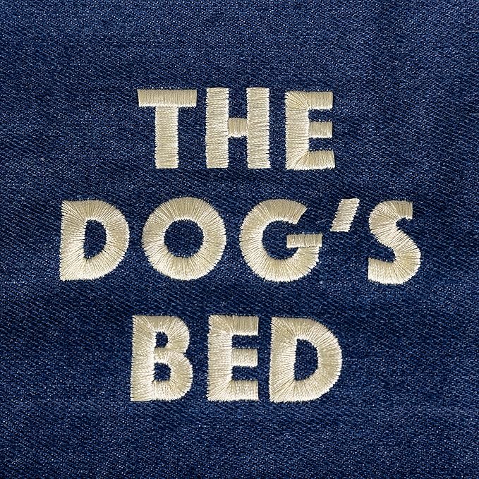 The Dog’s Bed Utility Waterproof Dog Bed, Large, Blue Denim – Durable Outdoor Denim Fabric, Tough YKK Zippers, Washable Removable Reversible Cover, for Home Car Crate Kennel & Yard