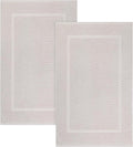 ELITE Emporium Home Collection 2-Piece Cotton Bathroom Mat Set, 21" x 34" - 100% Cotton, Absorbent, Quick-Dry, Bath Towel Mats for Bath Floor, Silver [Not a Bathroom Rug]