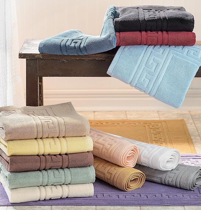 Superior Heavyweight Cotton Bath Mats, Bath Rugs For Bathroom Accessories, Washable Rug For Shower, Bath, Toilet, Modern Decor, No Backing, Luxury Hotel And Spa Quality, Set of 2, 22" x 35", Taupe