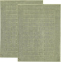 Superior 100% Cotton Bathmat Set, Bath Mats, Bathroom Decor, Shower, Bathtub Essentials, Accessories, Small Washable Rug, No Backing, Heavyweight, Nora Collection, Set of 2, 22" x 35", Forest Green