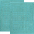 Superior 100% Cotton Bathmat Set, Bath Mats, Bathroom Decor, Shower, Bathtub Essentials, Home Accessories, Small Washable Rug, No Backing, Heavyweight, Nora Collection, Set of 2, 22" x 35", Turquoise