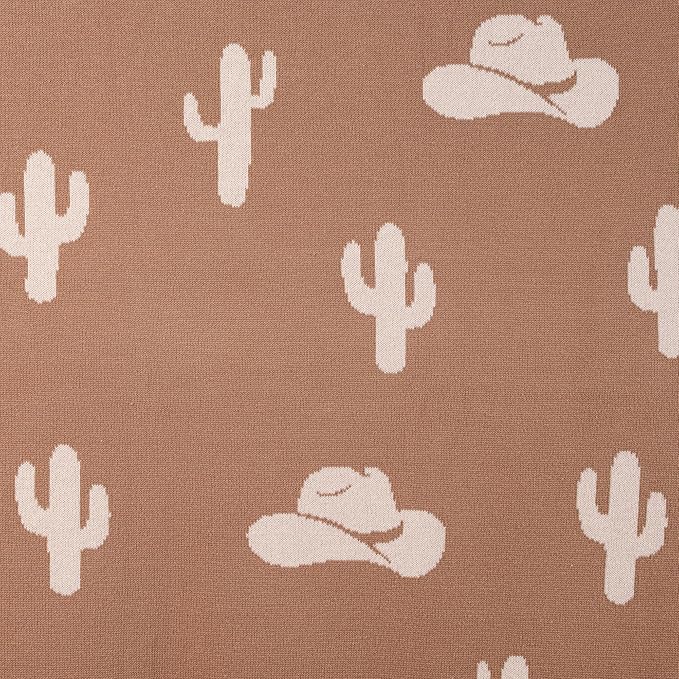 SWaddle AN Cactus Jacquard Baby Blanket, Size 30x40in, 100% Cotton Fabric, Two-Sided Breathable Throw Blanket for Boys and Girls