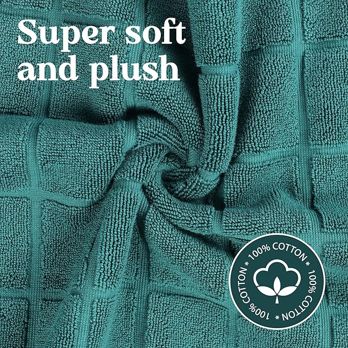 Superior 100% Cotton Bathmat Set, Bath Mats, Bathroom Decor, Shower, Bathtub Essentials, Home Accessories, Small Washable Rug, No Backing, Heavyweight, Nora Collection, Set of 2, 22" x 35", Teal