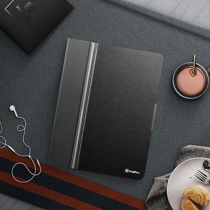 KingBlanc Case for iPad (A16) 11th Generation 11 Inch 2025, iPad 10th Gen 10.9 Inch 2022 with Pencil Holder, PU Leather Protective Cover, Auto Sleep/Wake, Viewing/Typing Angle, Magnetic Clasp, Black