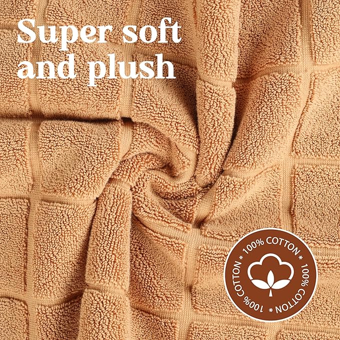 Superior 100% Cotton Bathmat Set, Bath Mats, Bathroom Decor, Shower, Bathtub Essentials, Home Accessories, Small Washable Rug, No Backing, Heavyweight, Nora Collection, Set of 2, 22" x 35", Rust