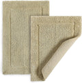 DwellStudio Reversible Cotton Bath Rugs: Luxurious Comfort and Anti-Slip Protection, Taupe, Non Slip Back