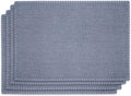 Cloths Chambray Placemats for Dining Table Set of 4, Heat Resistant Washable 100% Cotton Table Mats, Modern Place Mats for Dining Table Decor, 13" x 19", Blue