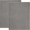 Superior 100% Cotton Bathmat Set, Bath Mats, Bathroom Decor, Shower, Bathtub Essentials, Home Accessories, Small Washable Rug, No Backing, Heavyweight, Nora Collection, Set of 2, 22" x 35", Charcoal