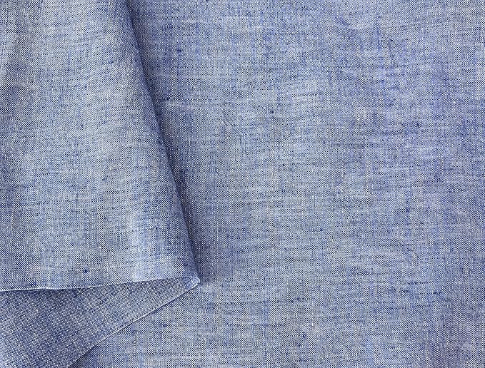 100% Linen Fabric – Yarn Dyed Chambray, Pre-Washed, Lightweight Crisp & Cool Handfeel, 52–54" Wide – The Linen Lab (Dusky Blue 6925, 3y)