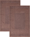 Superior Heavyweight Cotton Bath Mats, Bath Rugs For Bathroom Accessories, Washable Rug For Shower, Bath, Toilet, Modern Decor, No Backing, Luxury Hotel And Spa Quality, Set of 2, 22" x 35", Mocha