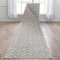 Well Woven Custom Size Hallway Stair Runner - Choose Your Length - Ainsley Grey Diamond Trellis Geometric Tribal - 31 Inches Wide x 40 Feet Long Runner (31" x 40' Runner) Rug