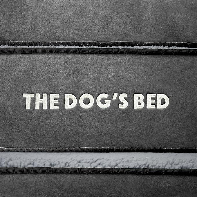 The Dog’s Bed Orthopedic Memory Foam Dog Bed, XL Grey Plush, Pain Relief for Arthritis, Hip & Elbow Dysplasia Post Surgery, Lameness, Supportive Calming, Waterproof Washable Cover, Veterinary Approved