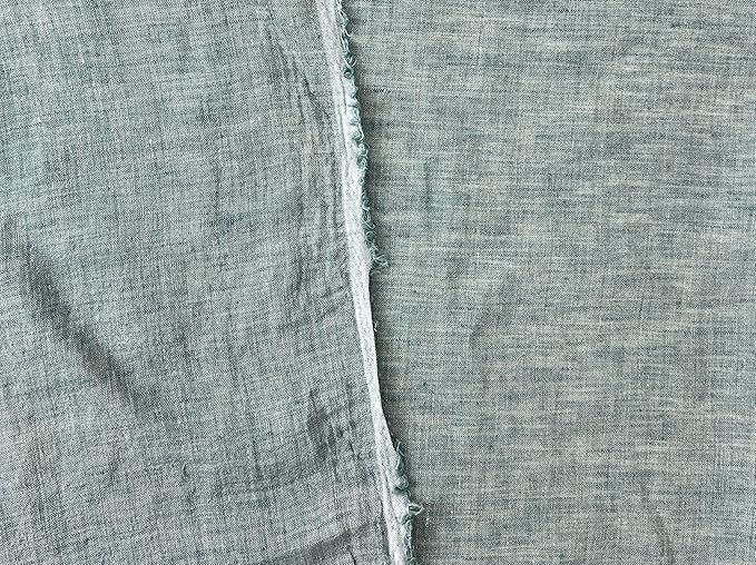 100% Linen Fabric – Yarn Dyed Chambray, Pre-Washed, Lightweight Crisp & Cool Handfeel, 52–54" Wide – The Linen Lab (Dusty Green 6926, 3y)