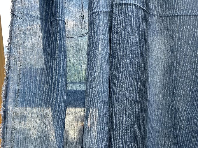 Linen Rayon Blend Fabric by The Linen Lab – Lightweight, Soft, Pre-Washed Material for Sewing, Clothing, Crafts & DIY (1 Yard pre Cut, Blue - Pigment Dyed)