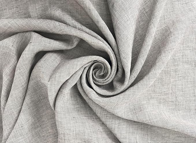 100% Linen Fabric – Yarn Dyed Chambray, Pre-Washed, Lightweight Crisp & Cool Handfeel, 52–54" Wide – The Linen Lab (Oatmeal Brown 7068, 3y)