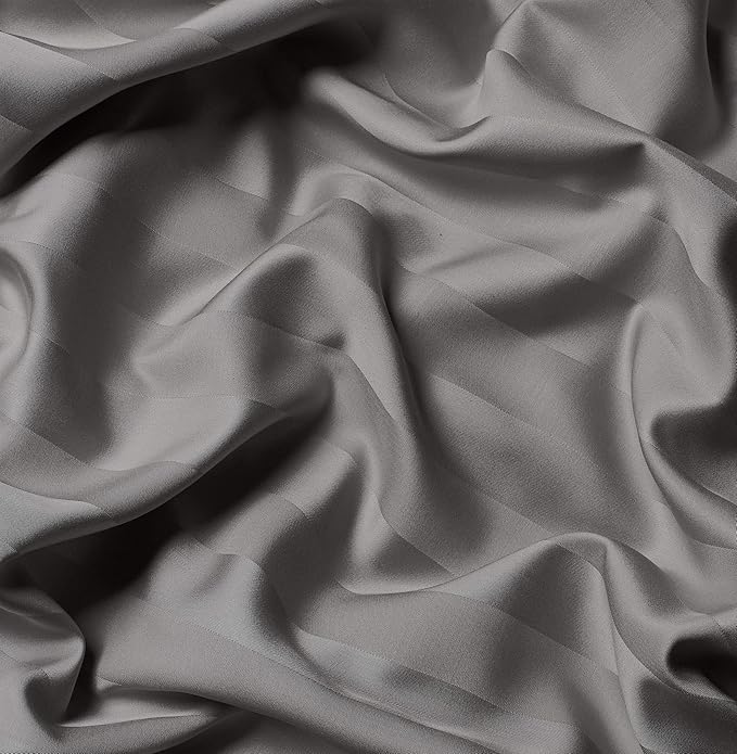 Pure Bamboo Queen Sheets, Genuine 100% Organic Viscose Derived from Bamboo Bed Sheet Set, Luxuriously Soft & Cooling, Double Stitching, 2 Year Quality Promise (Queen, Jacquard Stone)
