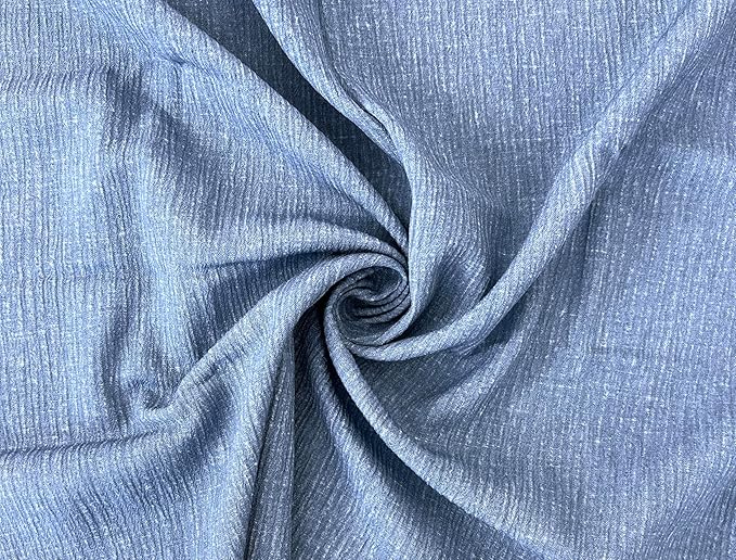 Linen Rayon Blend Fabric by The Linen Lab – Lightweight, Soft, Pre-Washed Material for Sewing, Clothing, Crafts & DIY (3 Yard pre Cut, Light Blue - Pigment Dyed)