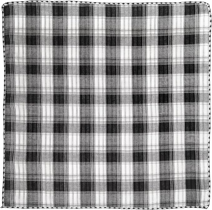 Pemilosci Double Layers Two Tones Dog Cotton Square Bandana Bibs Scarf Kerchief for Small Medium Dogs Boy or Girl - DCB05 B&G
