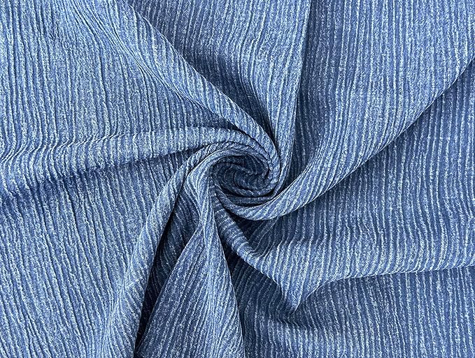 Linen Rayon Blend Fabric by The Linen Lab – Lightweight, Soft, Pre-Washed Material for Sewing, Clothing, Crafts & DIY (3 Yard pre Cut, Blue - Pigment Dyed)