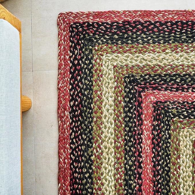 Traditional Jute Braided Runner Rug, Rustic Primitive Country Décor for Kitchen, Entryway, Hallway, Heritage, 2'X12'