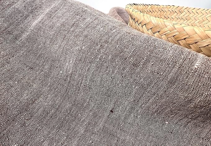 100% Linen Fabric – Yarn Dyed Chambray, Pre-Washed, Lightweight Crisp & Cool Handfeel, 52–54" Wide – The Linen Lab (Brown 4825, 3y)