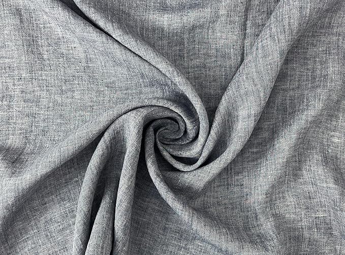 100% Linen Fabric – Yarn Dyed Chambray, Pre-Washed, Lightweight Crisp & Cool Handfeel, 52–54" Wide – The Linen Lab (Sage Green 4802, 1y)