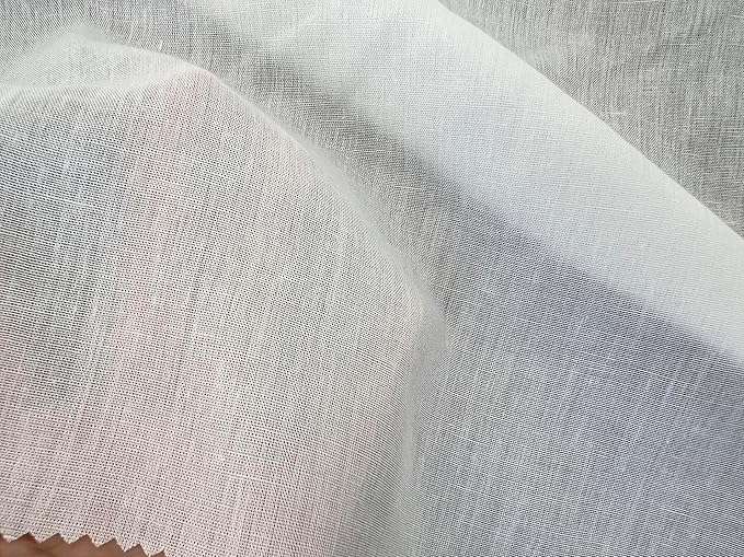Linen Rayon Blend Fabric by The Linen Lab – Lightweight, Soft, Pre-Washed Material for Sewing, Clothing, Crafts & DIY (1 Yard pre Cut, White - Flat Gauze)