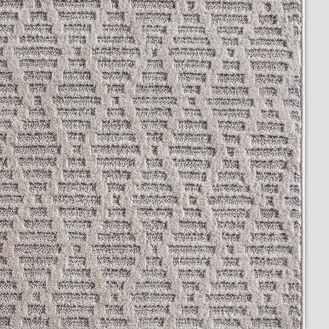 Well Woven Custom Size Hallway & Stair Runner- Harlow Babylon Taupe 31 Inches Wide x 7 Feet Long Runner (31" x 7') Runner Rug - Moroccan Diamond Pattern, Ultra-Soft, Easy-Clean
