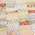 42Pcs 9.8" x 9.8"(25 * 25CM) Cotton Fabric DIY Making Supplies Quilting Patchwork Fabric Fat Quarter Bundles DIY for Quilting Cotton Patchwork Cushions (Brown, 9.8" x 9.8")