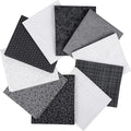 Craftido -25 Options- 100% Cotton Quilting Fabric Bundles 10pcs Fat Quarters 18”x21”-Medium Weight 5.2 oz- Soft Cotton for Quilting, Sewing Project, Patchwork, DIY Crafts – Monochrome