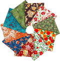 Craftido -25 Options- 100% Cotton Quilting Fabric Bundles 10pcs Fat Quarters 18”x21”-Medium Weight 5.2 oz- Soft Cotton for Quilting, Sewing Project, Patchwork, DIY Crafts - Retro Style