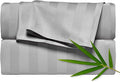 Pure Bamboo Queen Sheets, Genuine 100% Organic Viscose Derived from Bamboo Bed Sheet Set, Luxuriously Soft & Cooling, Double Stitching, 2 Year Quality Promise (Queen, Jacquard Silver)