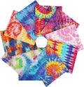 Craftido -25 Options- 100% Cotton Quilting Fabric Bundles 10pcs Fat Quarters 18”x21”-Medium Weight 5.2 oz- Soft Cotton for Quilting, Sewing Project, Patchwork, DIY Crafts - TIE DYE