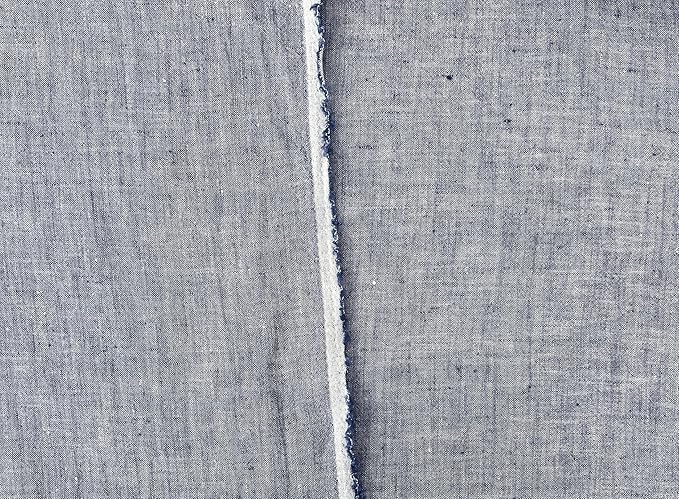 100% Linen Fabric – Yarn Dyed Chambray, Pre-Washed, Lightweight Crisp & Cool Handfeel, 52–54" Wide – The Linen Lab (Chambray Indigo 7110, 3y)