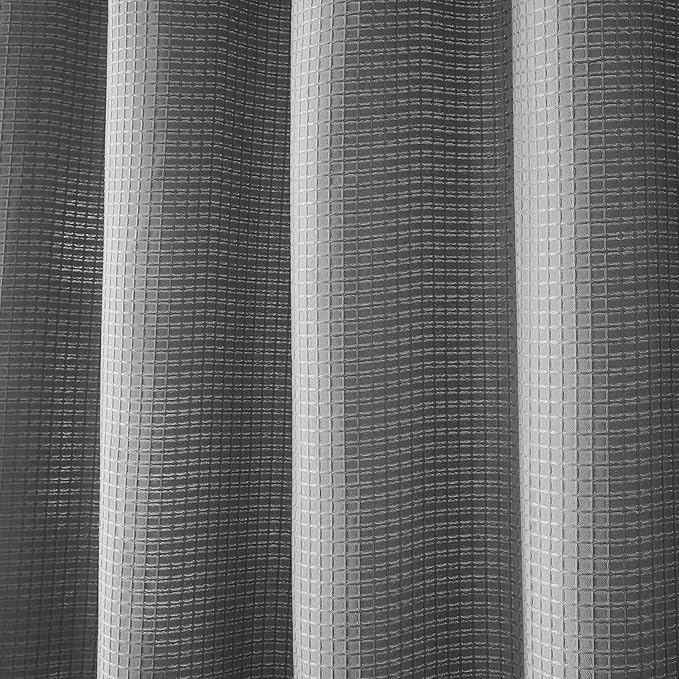 Indecor Home Luxury Waffle Weave Shower Curtain Elegant Hotel Style Fabric for Bathroom, Water Repellent, Machine Washable Dark Grey Waffle