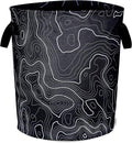 Topographic Map Laundry Basket Topography Pattern Foldable Oxford Cloth Funny Tote Bag Laundry Hamper Clothes Storage Bucket Organizer For Bathroom/Laundry Storage/Bedroom 17.7x13.7