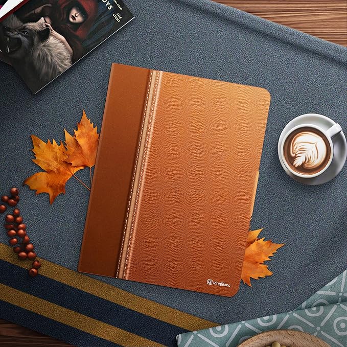 KingBlanc Case for iPad (A16) 11th Generation 11 Inch 2025, iPad 10th Gen 10.9 Inch 2022 with Pencil Holder, PU Leather Protective Cover, Auto Sleep/Wake, Viewing/Typing Angle, Magnetic Clasp, Brown