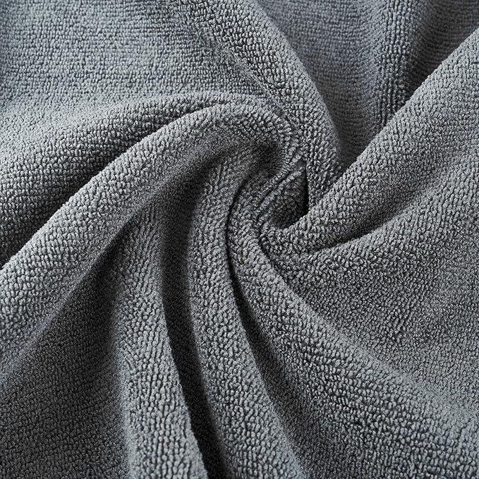MICROFI New Microfiber Hair Drying Salon Towels, Quick Dry, Lint Free, 2 Pack (Gray)