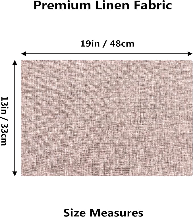Home Brilliant Valentines Placemats Set of 4 Heat Resistant Dining Table Place Mats for Kitchen Table Party Dinner Decorations, 13 x 19 inches, Apricot Pink