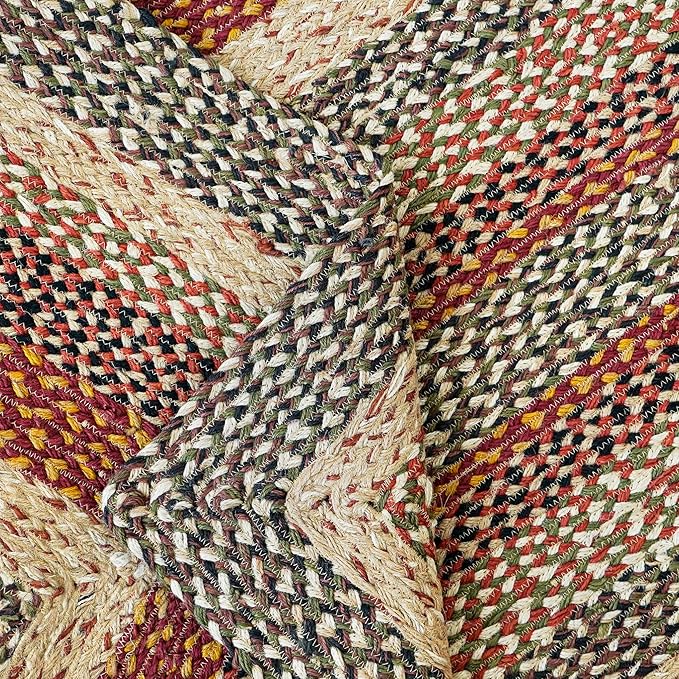 Traditional Jute Braided Runner Rug, Rustic Primitive Country Décor for Kitchen, Entryway, Hallway, Harvest, 2'X16'